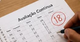 Folha de avaliação contínua a ser preenchida